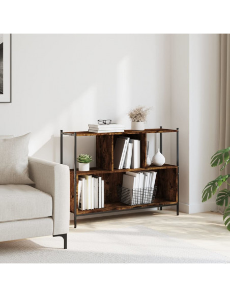 Libreria Rovere Fumo 102x28x77,5 cm in Legno Multistrato
