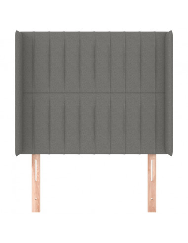 Testiera ad Orecchio Grigio Scuro 83x16x118/128 cm in Tessuto