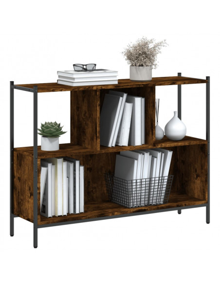 Libreria Rovere Fumo 102x28x77,5 cm in Legno Multistrato