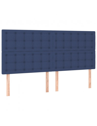 Testiera 4 pz Blu 80x5x78/88 cm in Tessuto