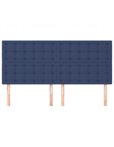Testiera 4 pz Blu 80x5x78/88 cm in Tessuto