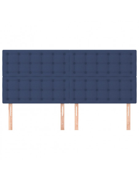 Testiera 4 pz Blu 80x5x78/88 cm in Tessuto