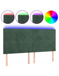 Testiera a LED Verde Scuro 180x5x118/128cm in Velluto 2