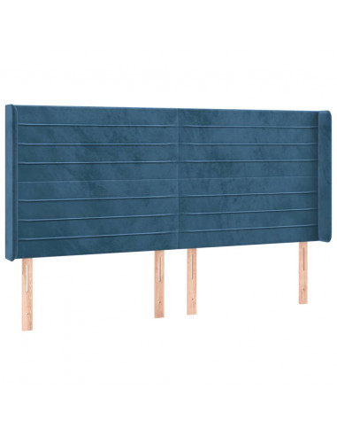 Testiera a LED Blu Scuro 183x16x118/128 cm in Velluto