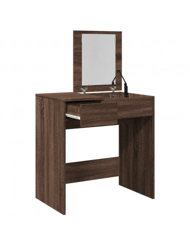 Toeletta con Specchio Rovere Marrone 73x46,5x120 cm