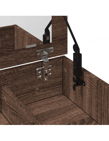 Toeletta con Specchio Rovere Marrone 73x46,5x120 cm