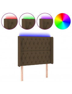 Testiera a LED Marrone Scuro 93x16x118/128 cm in Tessuto 2