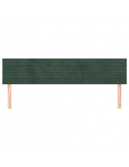 Testiera 2 pz Verde scuro 90x5x78/88 cm in Velluto