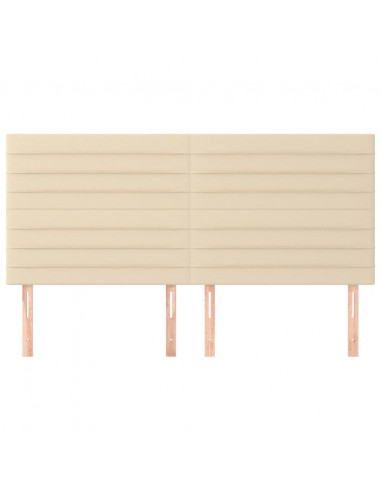 Testiera 4 pz Crema 90x5x78/88 cm in Tessuto