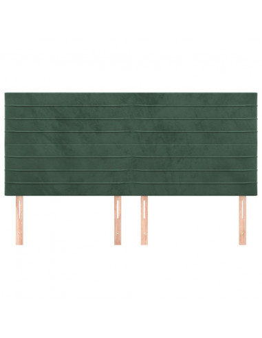 Testiera 4 pz Verde scuro 90x5x78/88 cm in Velluto
