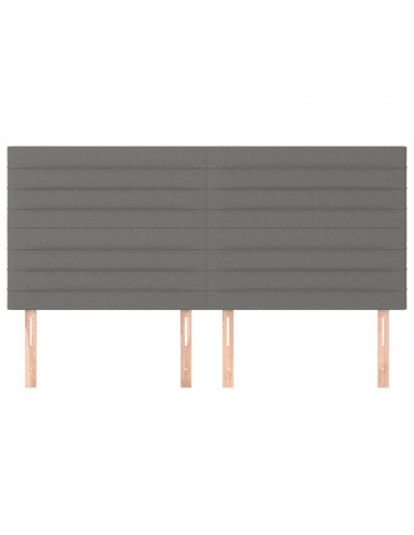 Testiera 4 pz Grigio Scuro 90x5x78/88 cm in Tessuto