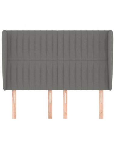 Testiera ad Orecchio GrigioScuro 147 x 23 x 118/128cm inTessuto