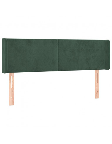 Testiera ad Orecchio Verde Scuro 147x16x78/88 cm in Velluto