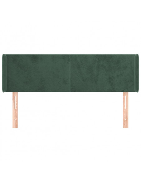 Testiera ad Orecchio Verde Scuro 147x16x78/88 cm in Velluto