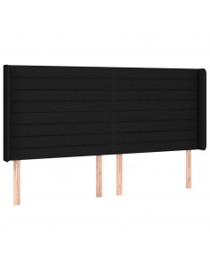 Testiera ad Orecchio Nera 163x16x118/128 cm in Tessuto 2