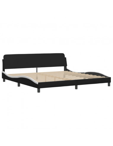 Giroletto con Luci LED Nero e Bianco 200x200 cm in Similpelle