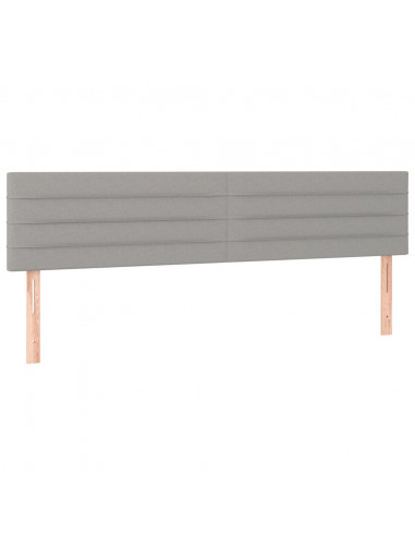 Testiera a LED Grigio Chiaro 180x5x78/88 cm in Tessuto