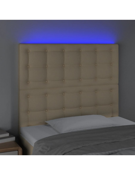 Testiera a LED Crema 80x5x118/128 cm in Tessuto