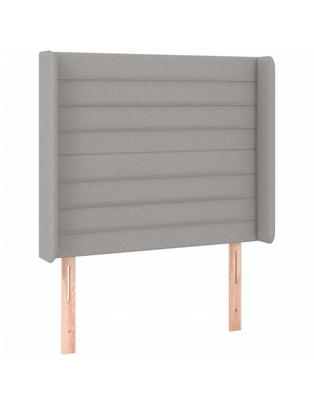 Testiera a LED Grigio Chiaro 93x16x118/128 cm in Tessuto