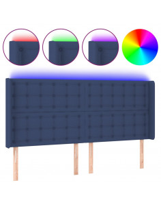 Testiera a LED Blu 163x16x118/128 cm in Tessuto 2