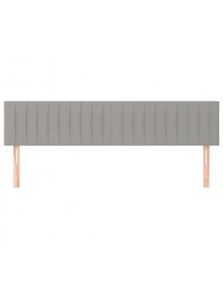Testiera 2 pz Grigio Chiaro 80x5x78/88 cm in Tessuto