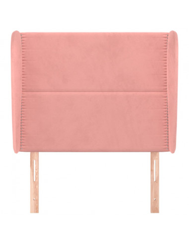 Testiera ad Orecchio Rosa 93x23x118/128 cm in Velluto