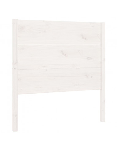 Testiera per Letto Bianca 106x4x100cm in Legno Massello di Pino