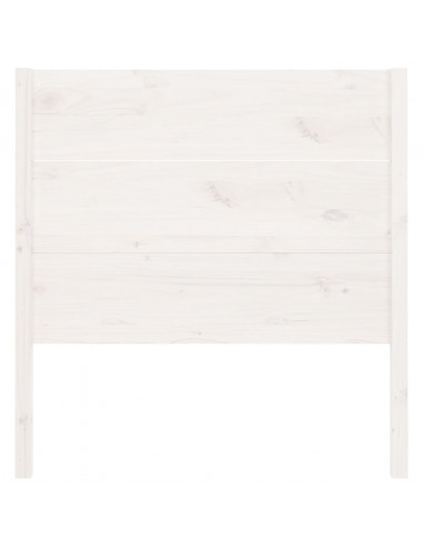 Testiera per Letto Bianca 106x4x100cm in Legno Massello di Pino
