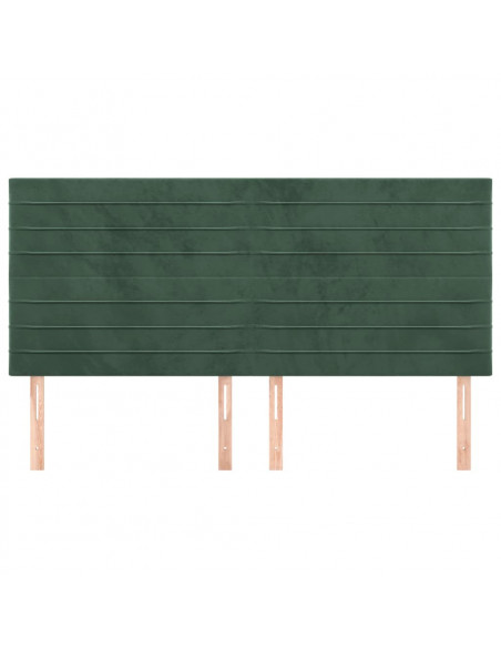 Testiere 4 pz Verde Scuro 100x5x78/88 cm in Velluto