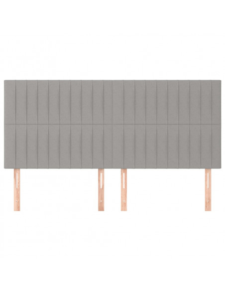 Testiera 4 pz Grigio Chiaro 80x5x78/88 cm in Tessuto