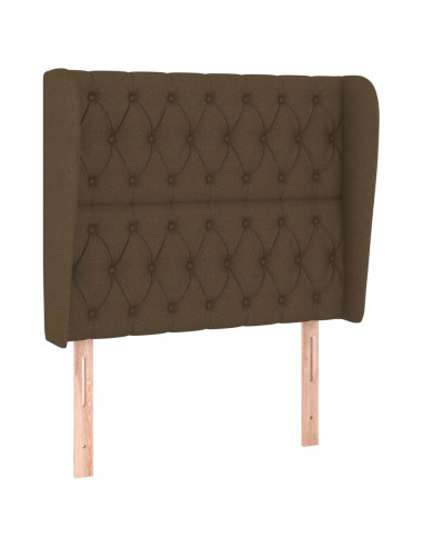 Testiera ad Orecchio Marrone Scuro 93x23x118/128 cm in Tessuto