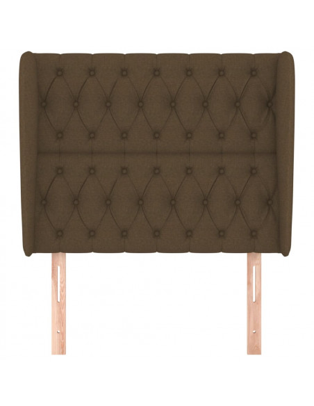 Testiera ad Orecchio Marrone Scuro 93x23x118/128 cm in Tessuto
