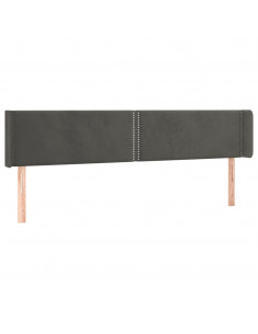 Testiera ad Orecchio Grigio Scuro 183x16x78/88 cm in Velluto 2