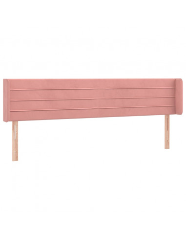 Testiera ad Orecchio Rosa 183x16x78/88 cm in Velluto