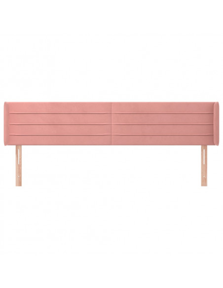 Testiera ad Orecchio Rosa 163x16x78/88 cm in Velluto