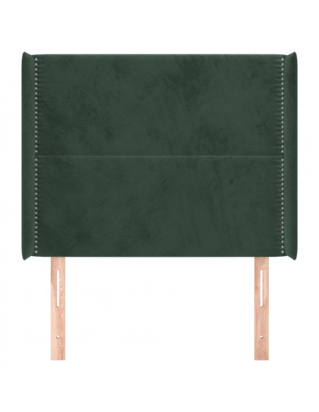 Testiera ad Orecchio Verde Scuro 93x16x118/128 cm in Velluto