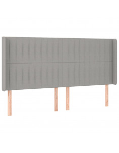 Testiera ad Orecchio Grigio Chiaro 163x16x118/128 cm in Tessuto 2