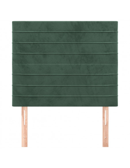 Testiera 2 pz Verde scuro 90x5x78/88 cm in Velluto