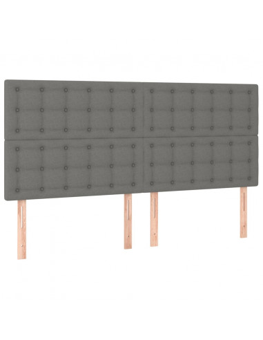 Testiera 4 pz Grigio Scuro 80x5x78/88 cm in Tessuto