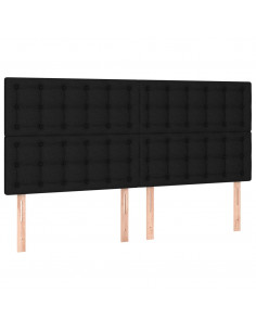 Testiere 4 pz Nero 100x5x78/88 cm in Tessuto 2