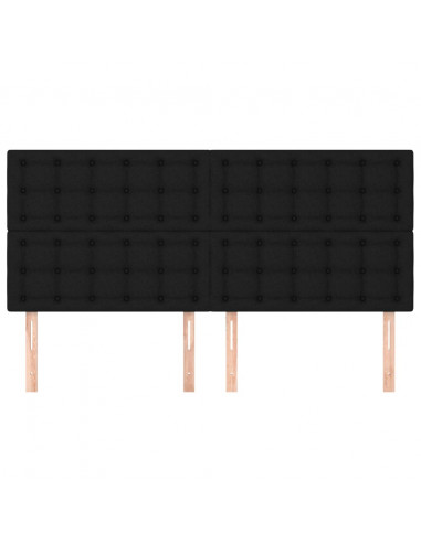 Testiere 4 pz Nero 100x5x78/88 cm in Tessuto