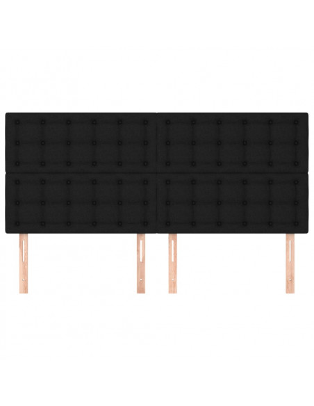Testiere 4 pz Nero 100x5x78/88 cm in Tessuto