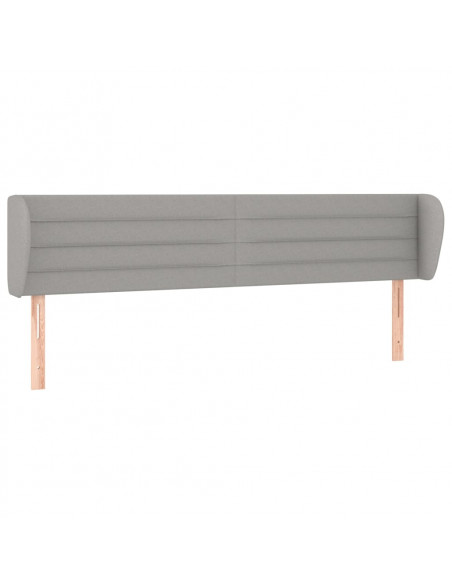Testiera ad Orecchio Grigio Chiaro 183x23x78/88 cm in Tessuto