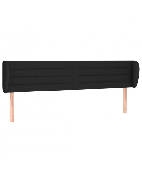 Testiera ad Orecchio Nera 183x23x78/88 cm in Tessuto