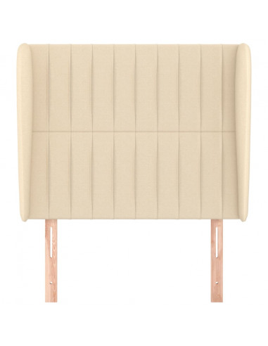 Testiera ad Orecchio Crema 103x23x118/128 cm in Tessuto