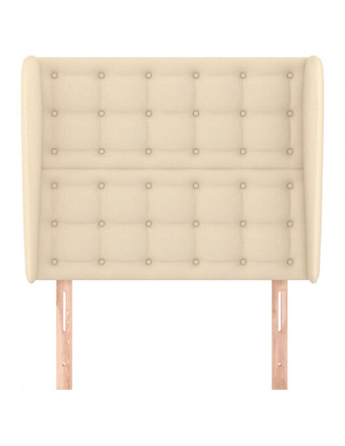 Testiera ad Orecchio Crema 83x23x118/128 cm in Tessuto