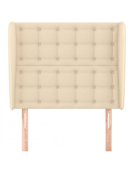 Testiera ad Orecchio Crema 83x23x118/128 cm in Tessuto