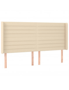 Testiera ad Orecchio Crema 183x16x118/128 cm in Tessuto 2