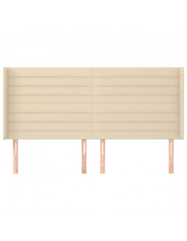 Testiera ad Orecchio Crema 183x16x118/128 cm in Tessuto