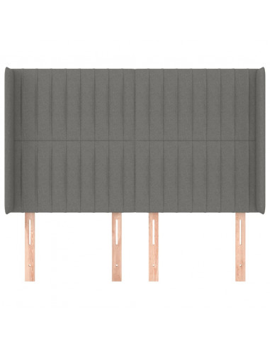 Testiera ad Orecchio GrigioScuro 147x16x118/128cm inTessuto